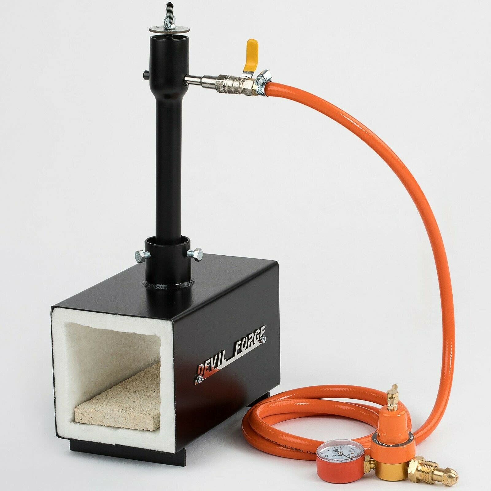 DEVIL-FORGE Forge à Gaz Propane modèle DFPROF1b avec 1 Brûleur DFP (80.000 BTU) pour Couteliers, Maréchaux-Ferrants et Forgerons, Fabrication Couteaux, Forgeage Métaux, Efficace et Économique