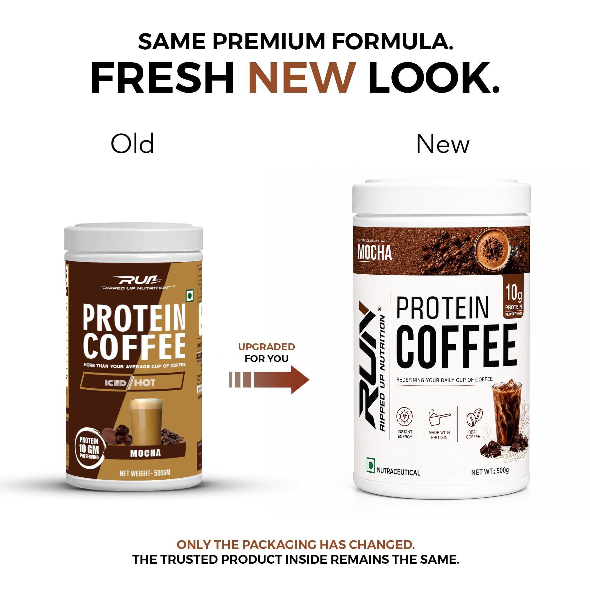 Ripped Up Nutrition Protein Coffee | Neat 10g Protein Per Scoop | Versatile Usage - A Pre-Workout or Anytime Meal Replacement Shake| (Regular, 500gm) 3