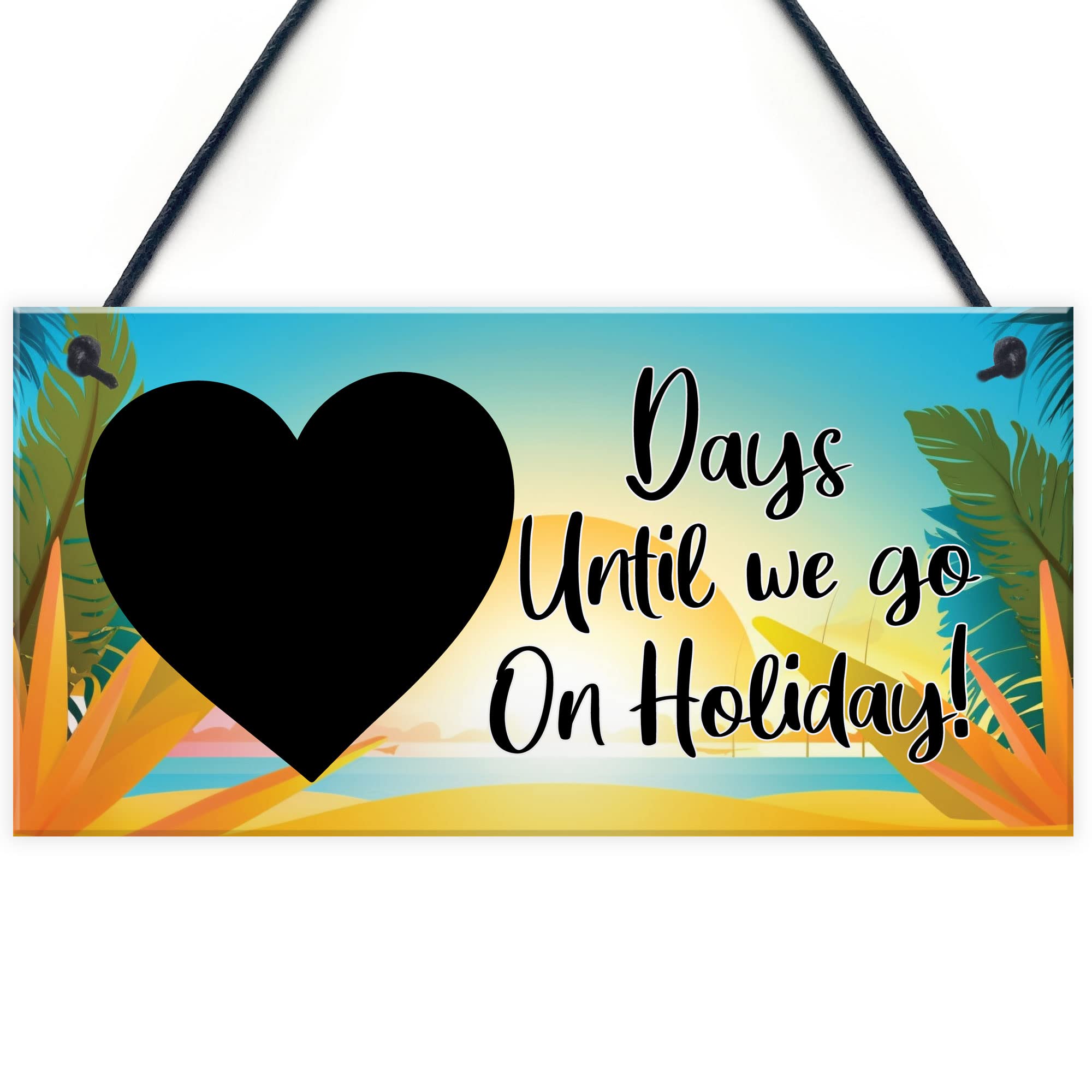 Red Ocean Women's Multicoloured Days Until Holiday Countdown Plaque - Holiday Essentials For - Home Decor Hanging Summer Sign - Travel Accessories For Holiday - Family Door Signs