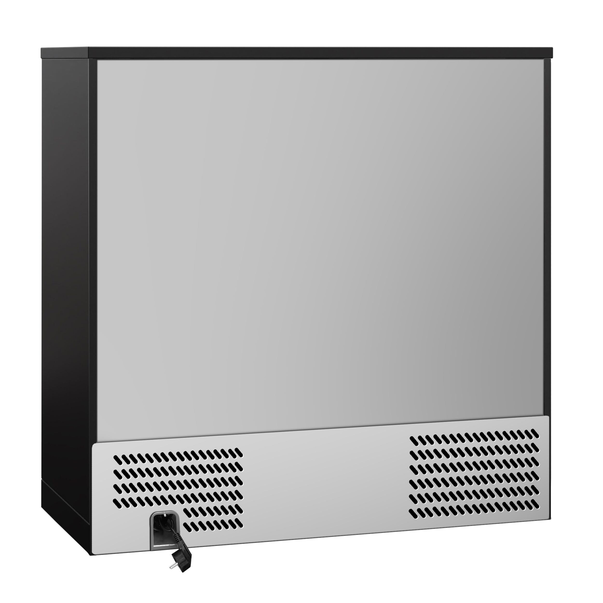GGM Gastro | BKTLG220S | Barkühlschrank - 900mm - 220 Liter - mit 2 Glasflügeltüren - Außen & Innen Schwarz