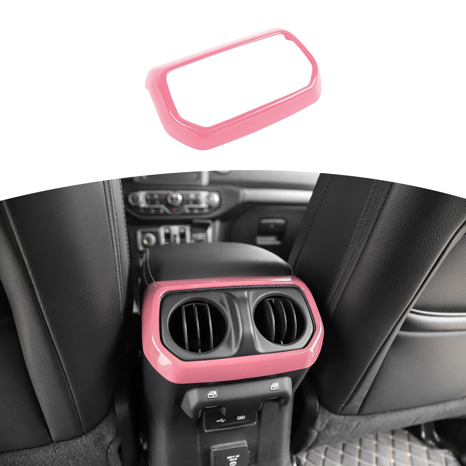RT-TCZ for Jeep JL Rear Air AC Vent Cover Trim Frame Pink for Jeep Wrangler JL JLU Gladiator JT 2018-2024 Pink Interior Accessories