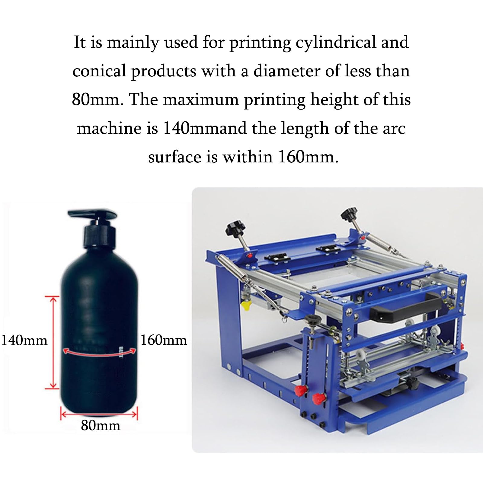 Macchina Per Stampa Serigrafica Curva Manuale, Attrezzatura Per Stampa Su Tazze, Stampante Serigrafica Cilindrica Per Bottiglie, Tazze E Tazzine Con Diametro Di 170 Mm/80 Mm,80mmmodel