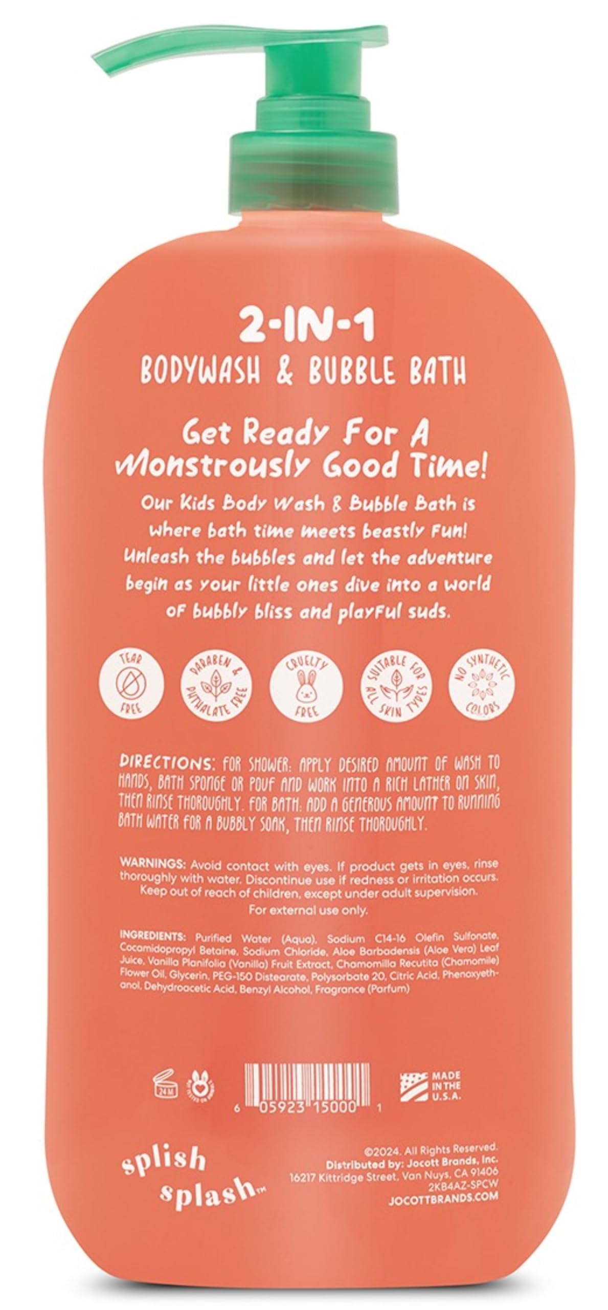 Amazon.com: Splish Splash Kids 2-in-1 Body Wash & Bubble Bath