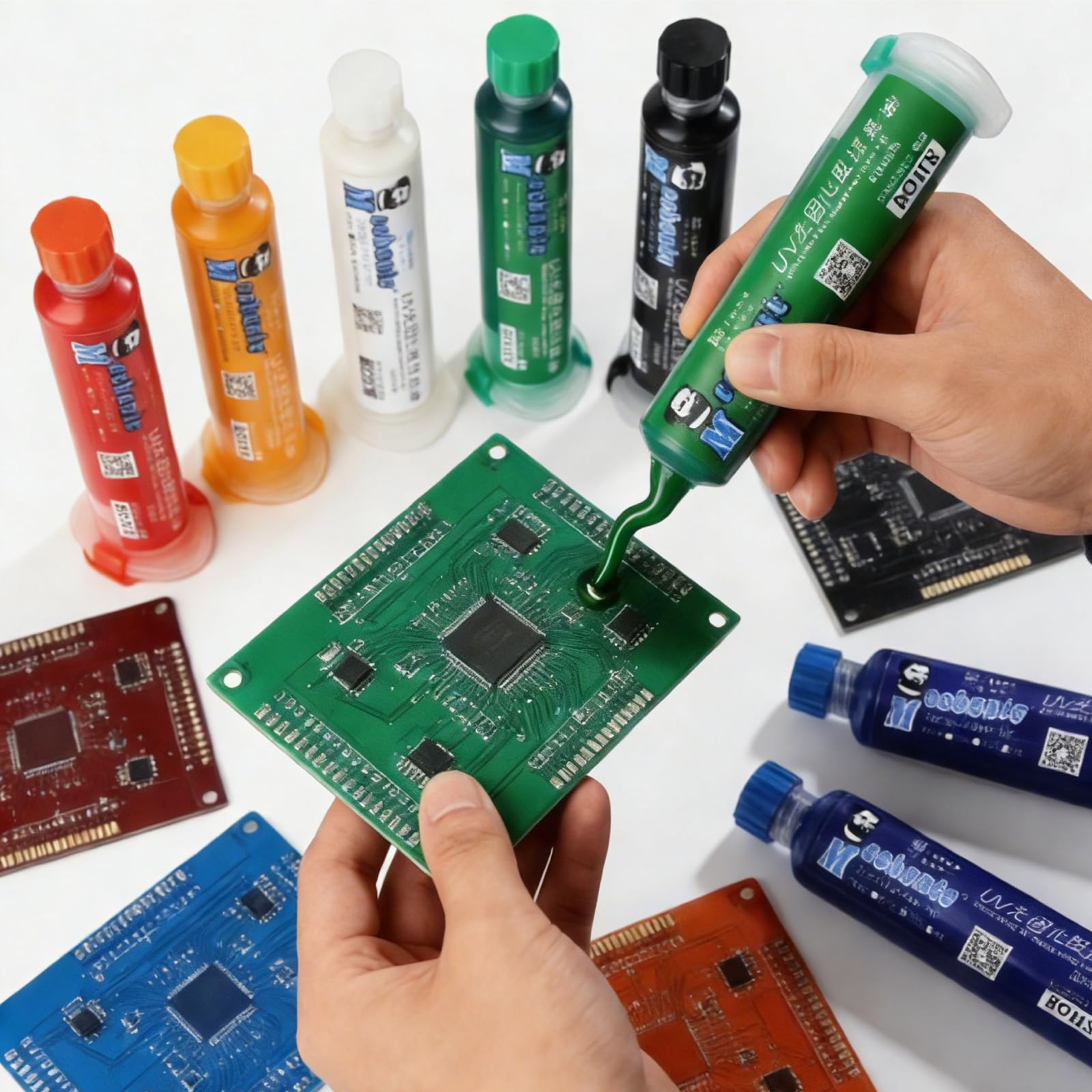 Inchiostro per Saldatura, 6PCS Inchiostro per Maschera per Saldatura a Polimerizzazione Luce UV, Pasta Saldante Bga Pcb Solder Resist Ink per Saldatura Elettrica Riparazione