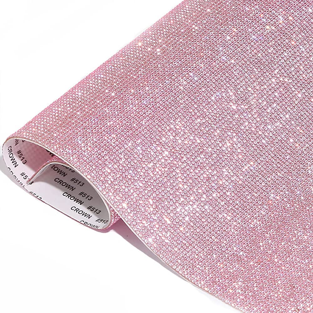 Bling Crystal Rhinestone Sticker DIY Car Decoration Sticker Sticker Glitter strass Crystal Gem Stickers decorazione auto regalo (rosa chiaro, 39,6 x 23,9 cm)
