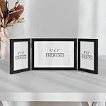 Afuly 5x7 Three Picture Frame 4x6 and 5x7 Black Collage Hinged Folding Triple Photo Frames Unique for Desk 3 Opening Wedding Gifts for Couple, Gifts for Mothers Day Wedding Mom Grandma
