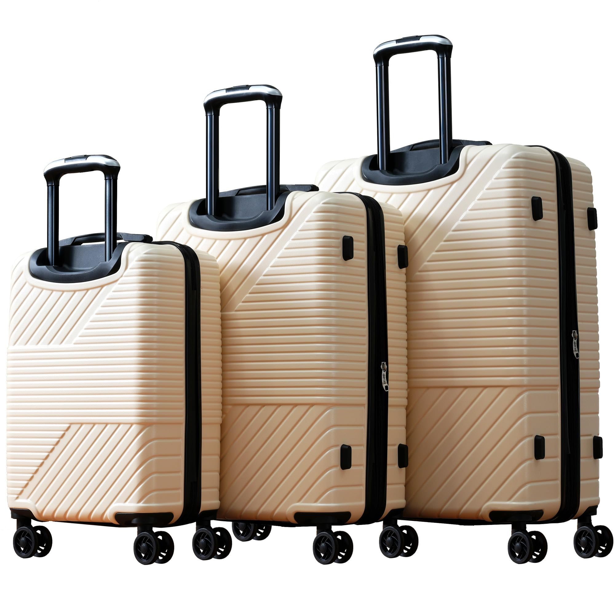 Merax Luggage Sets 3 Piece Suitcases Set ABS Expandable 8 Wheels