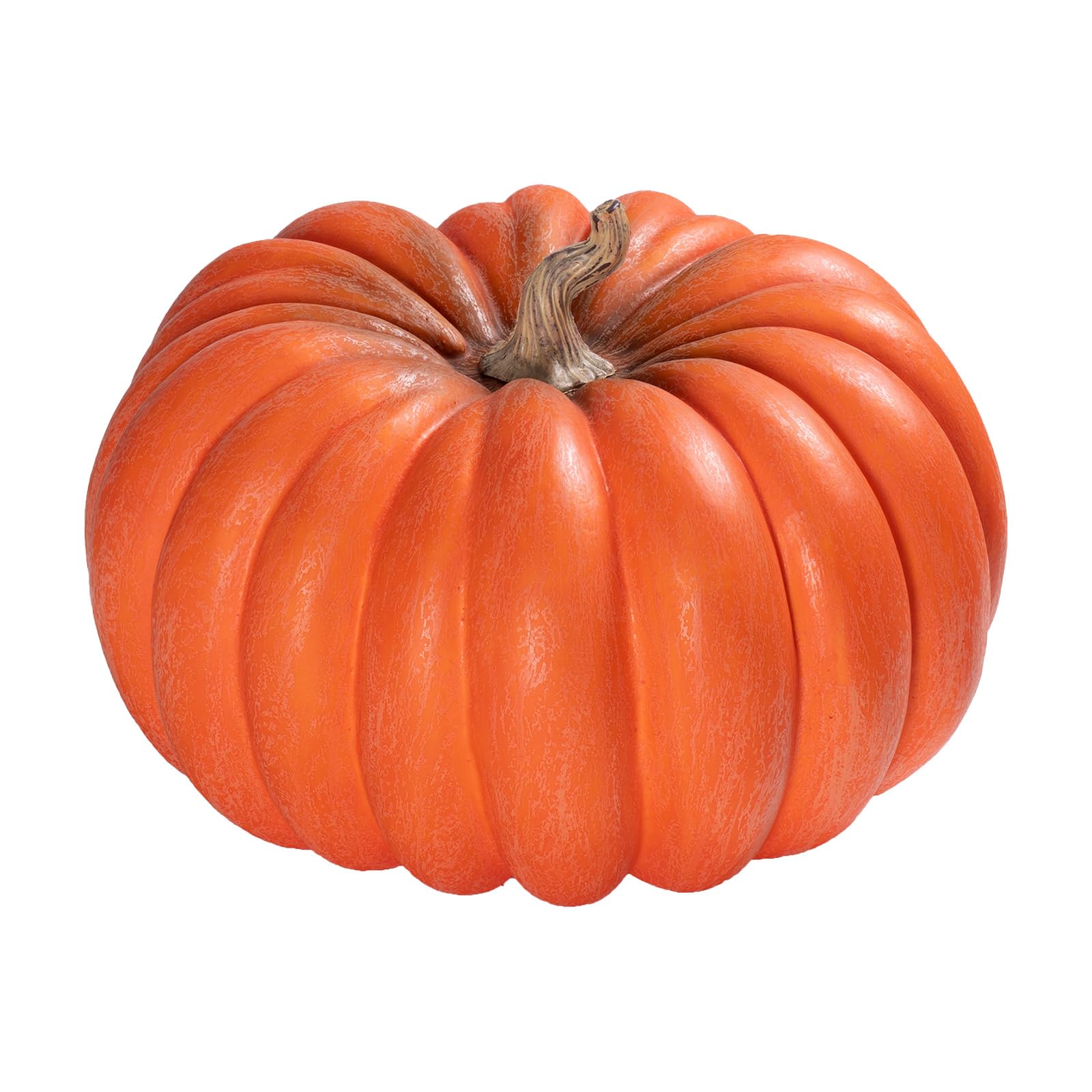 Large Fake Orange Faux Pumpkin, Realistic Lifelike Harvest Fall Decoration, Hard Foam Vegetable Ornament for Halloween Autumn Festival Home Table Porch Indoor Outdoor Decor