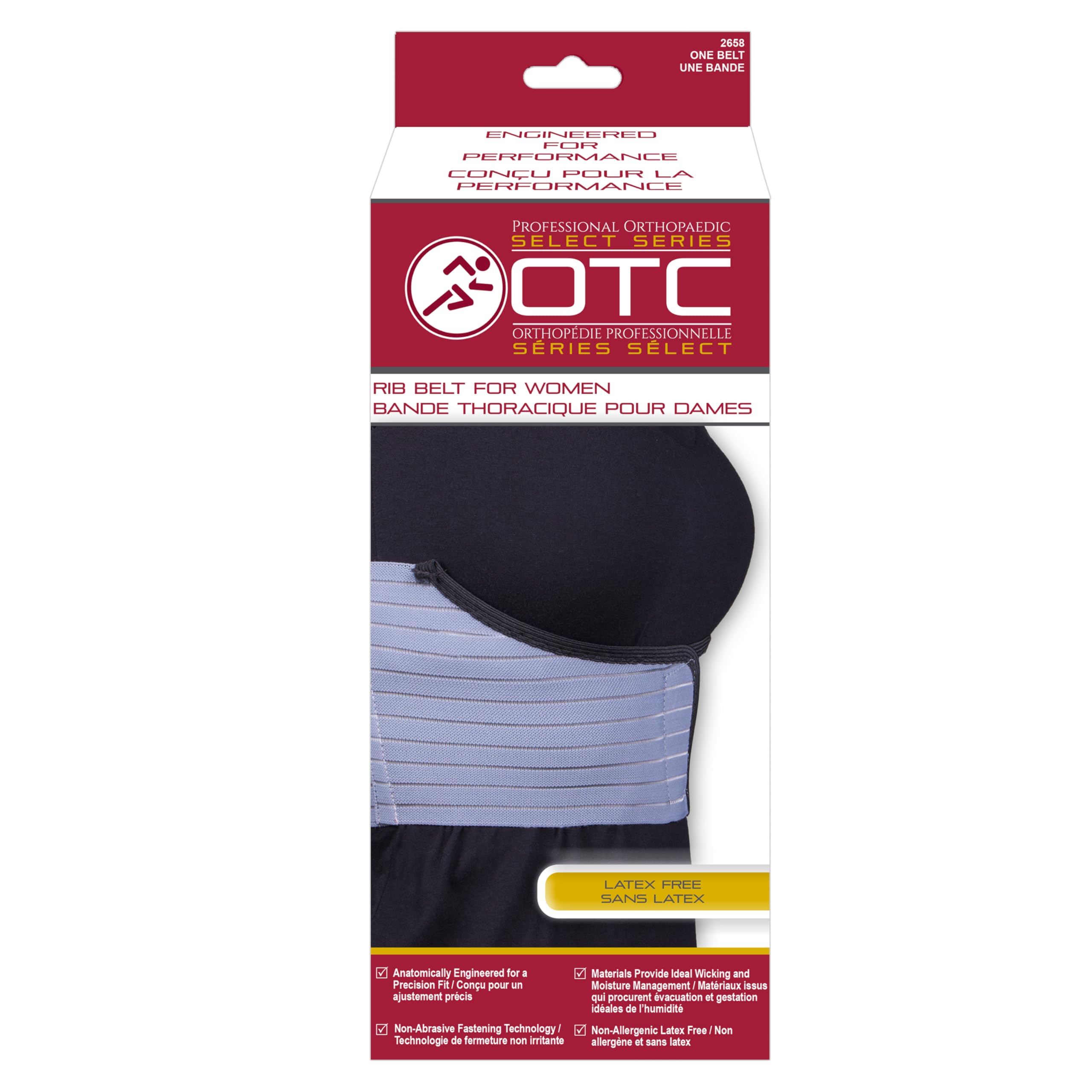 OTC Rib Belt for Women, 6-Inch Elastic Chest, Select Series, Universal Regular
