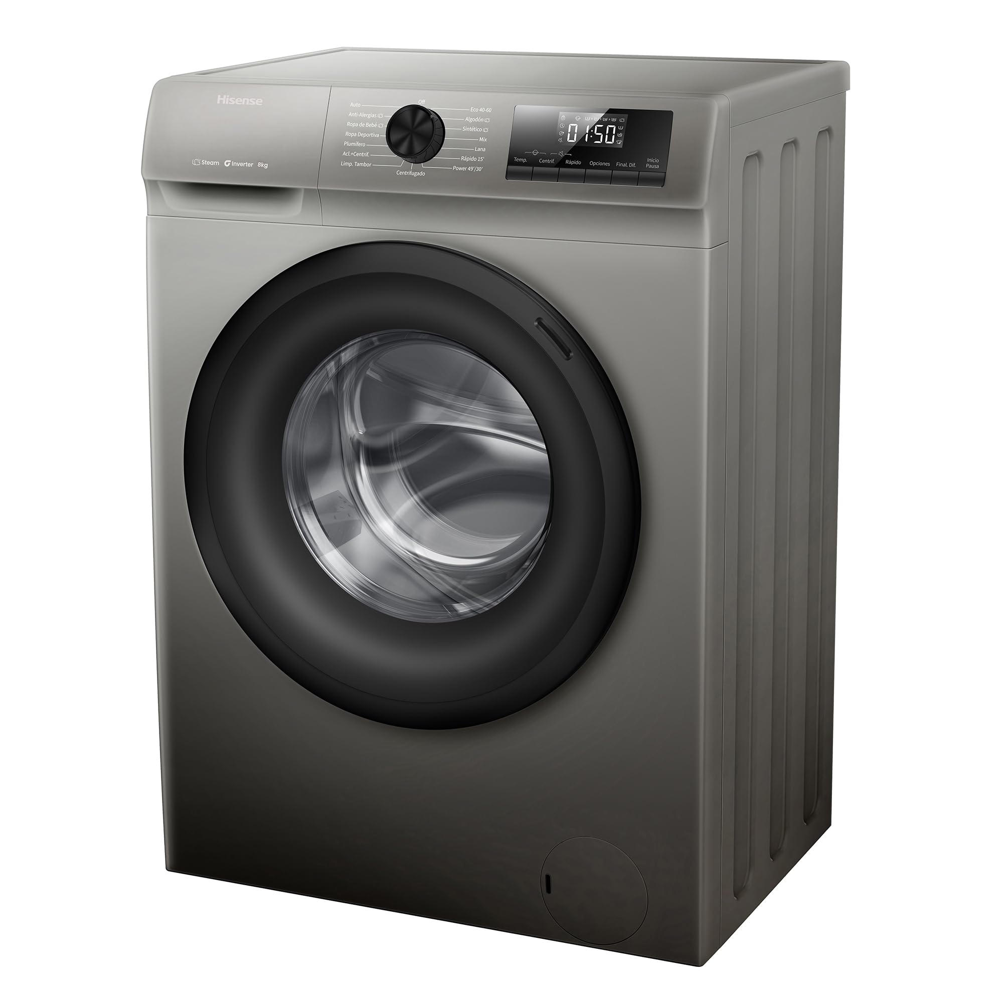Hisense WF1Q8041BT – Lavatrice 8 kg, Classe A‑20%, Steam Wash, Motore Inverter, Programma Rapido 15’, Drum Clean, Partenza Ritardata, Display LED, Hygiene Guard, Alta Sostenibilità