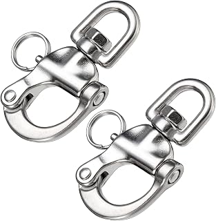 Trafu Swivel Eye Snap Shackle Quick Release Bail Rigging Sailing Boat Marine 316 Stainless Steel for Sailboat Spinnaker Halyard