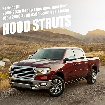 Vepagoo Front Hood and Tailgate Assist Struts for Dodge Ram 1500 2009-2020, Ram 2500 2009-2018