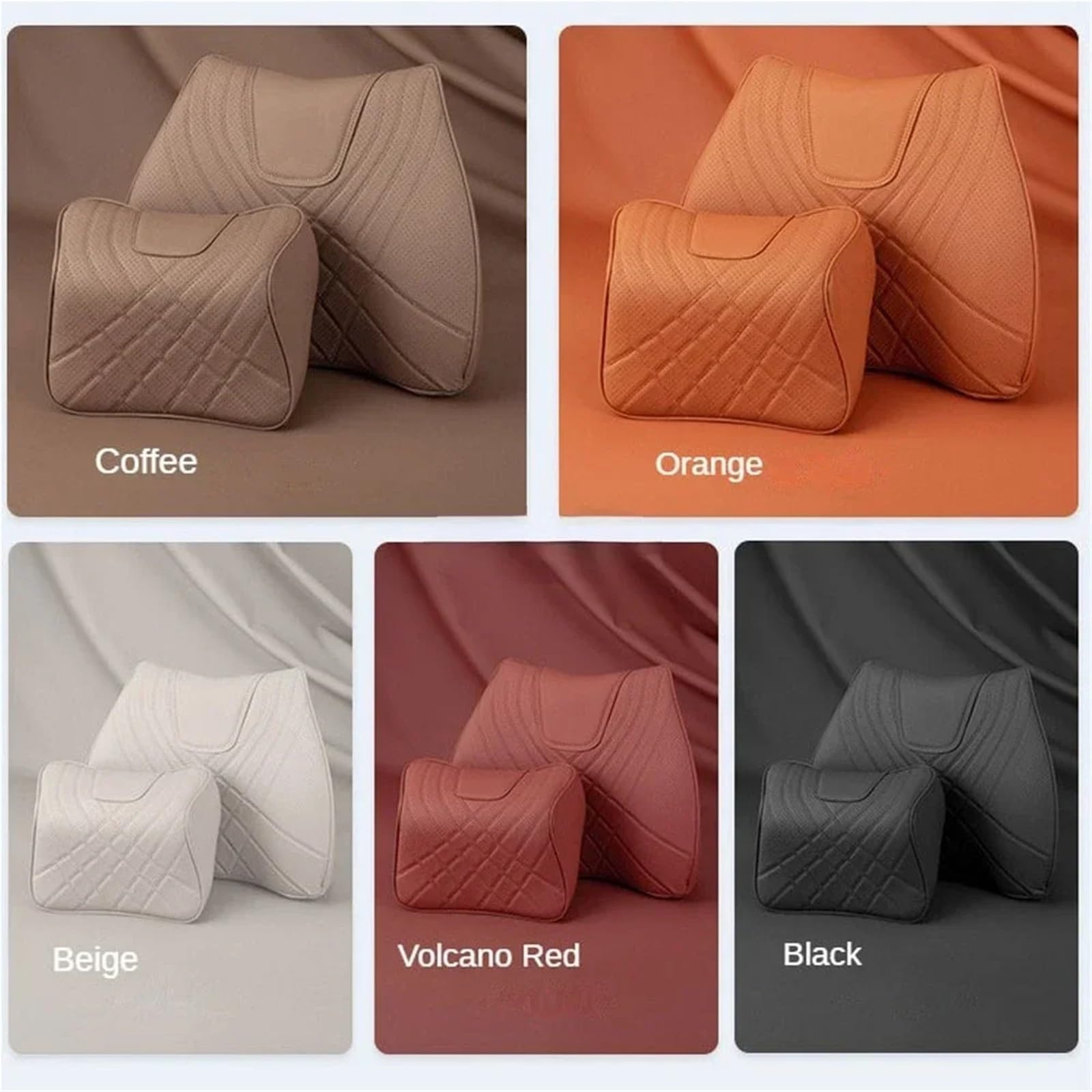 Do Klasy ACES W207 W211 W212 AMG Skórzany Zagłówek Poduszka Pod Szyję Samochodu Miękkie Siedzisko Lędźwiowe Car Seat Headrest(Wine Seat cushion)