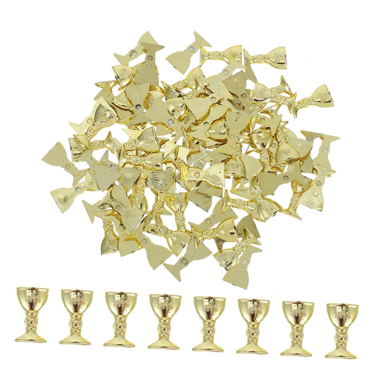 Copas de plástico doradas para decoración vintage en mesas de bodas y banquetes de gala