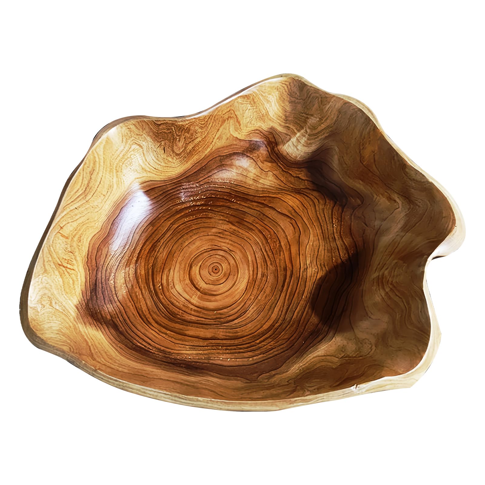 Ciotola per Frutta in Legno Naturale: Ciotola in Legno Creativa Irregolare, Insalatiera in Legno, Ciotola in Legno Naturale Fatta a Mano per Frutta, Insalate, Dolci e Spuntini, 20-24cm