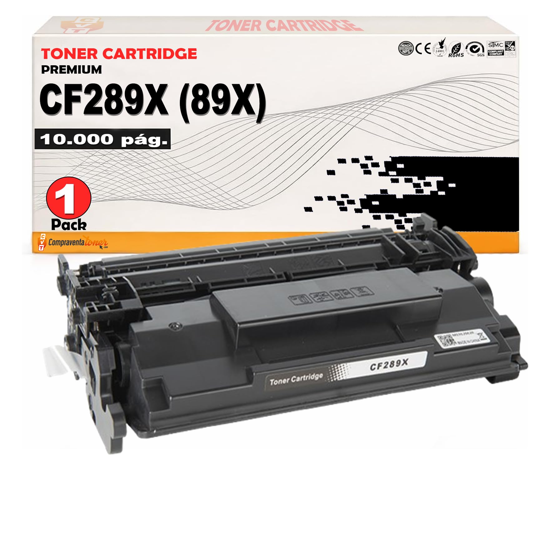 CVT - Toner CF289X (con Chip) Compatible con HP 89X para Impresoras HP LaserJet Enterprise M507x / M507dn / Flow MFP M528z / MFP M528f / MFP M528dn