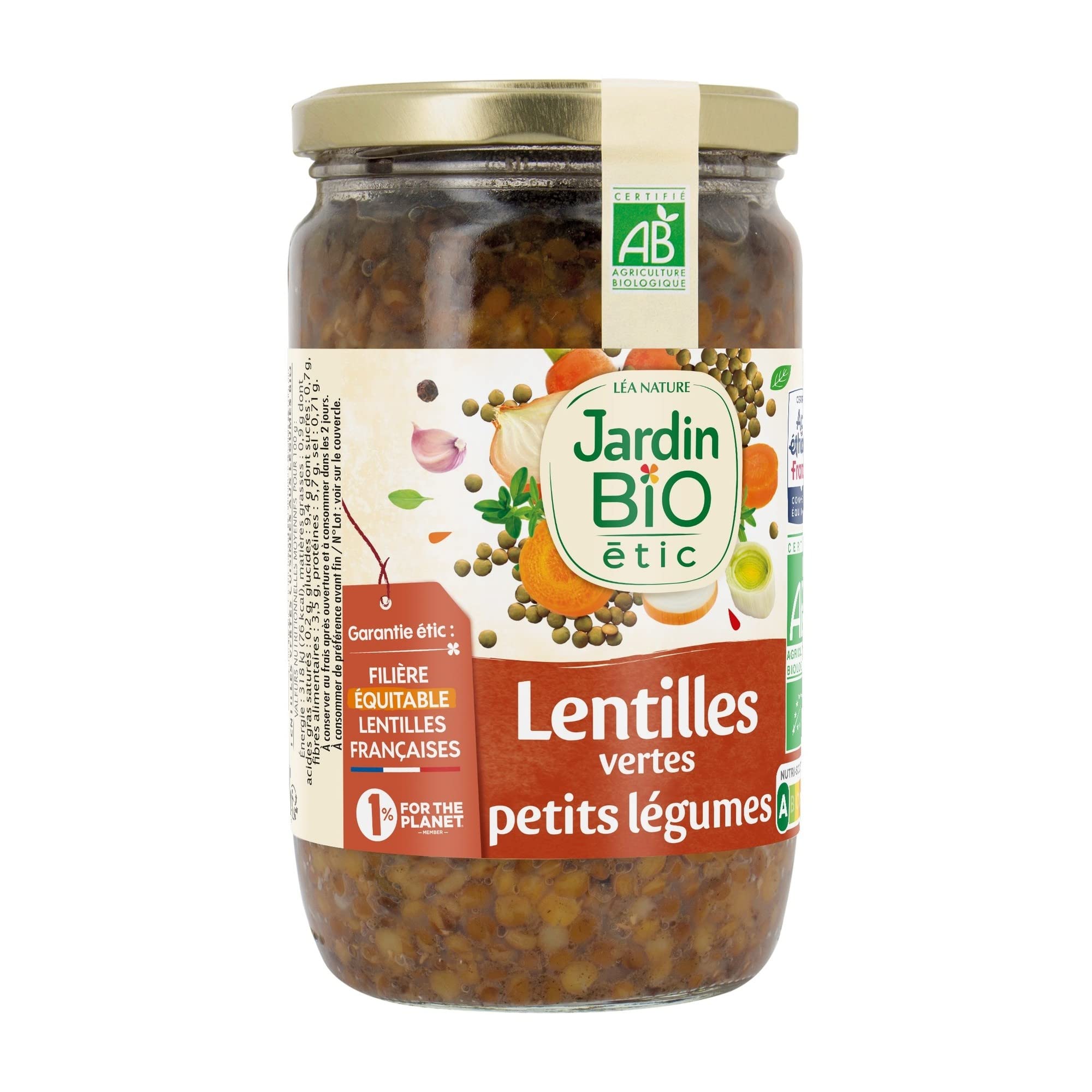 Jardin BiO étic - Lentilles Cuisinées aux Petits Légumes 660 g