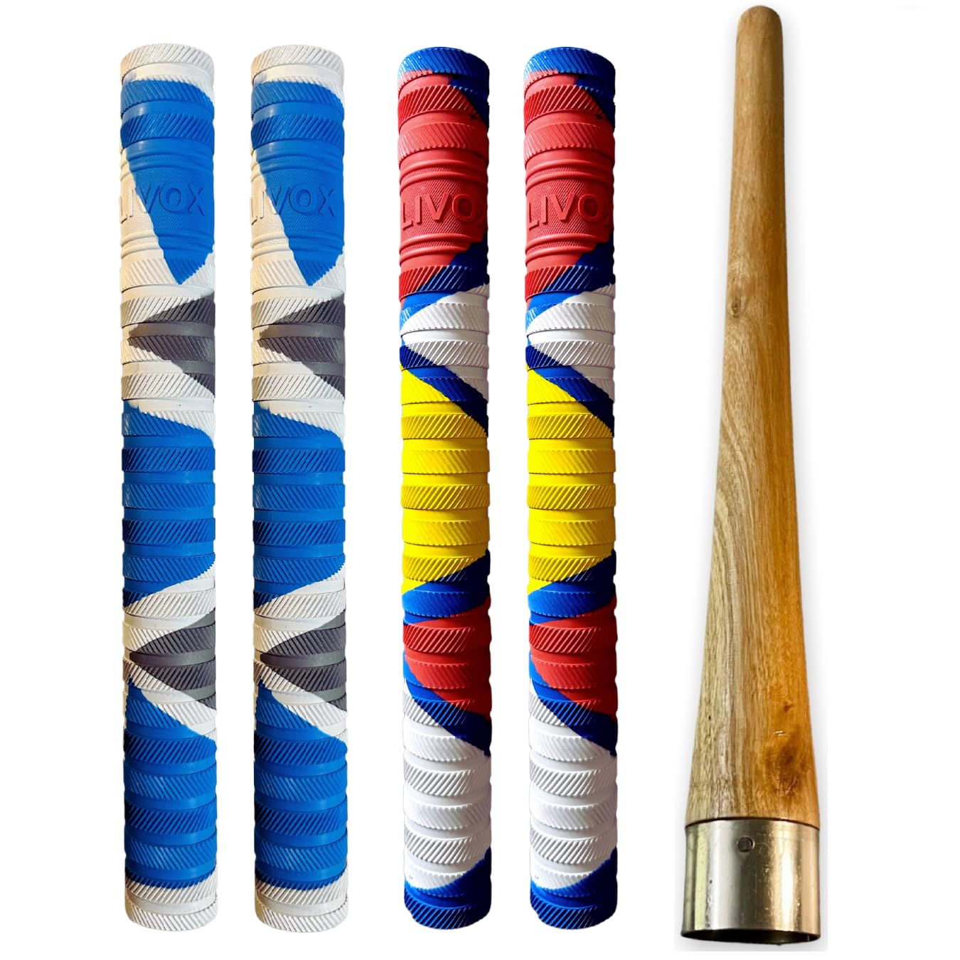 LIVOX Rubber Cricket Bat Handle Grip Cone for Better Shock Absorption Ultra Tacky Bat Gripper Cone Cricket Accessories for Boys Cricket Bat, 1 Wooden Cone & 4 Bat Grip (B0B5V22JGD) Amazon Price History, Amazon Price Tracker