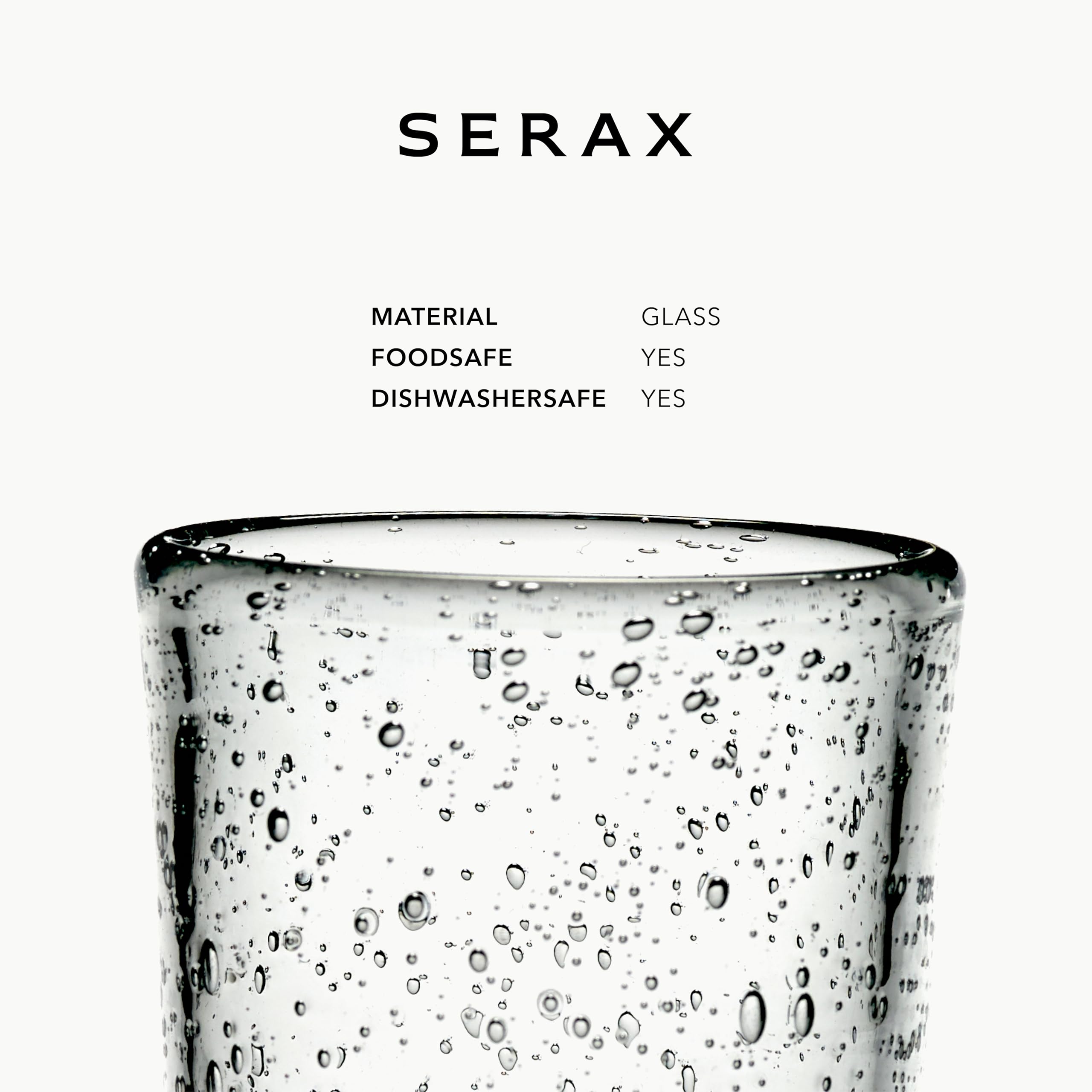 Serax copa de vino blanco con burbujas | Cristalería pura de Pascale Naessens | Elegante copa para vinos blancos | Cristalería transparente para degustación