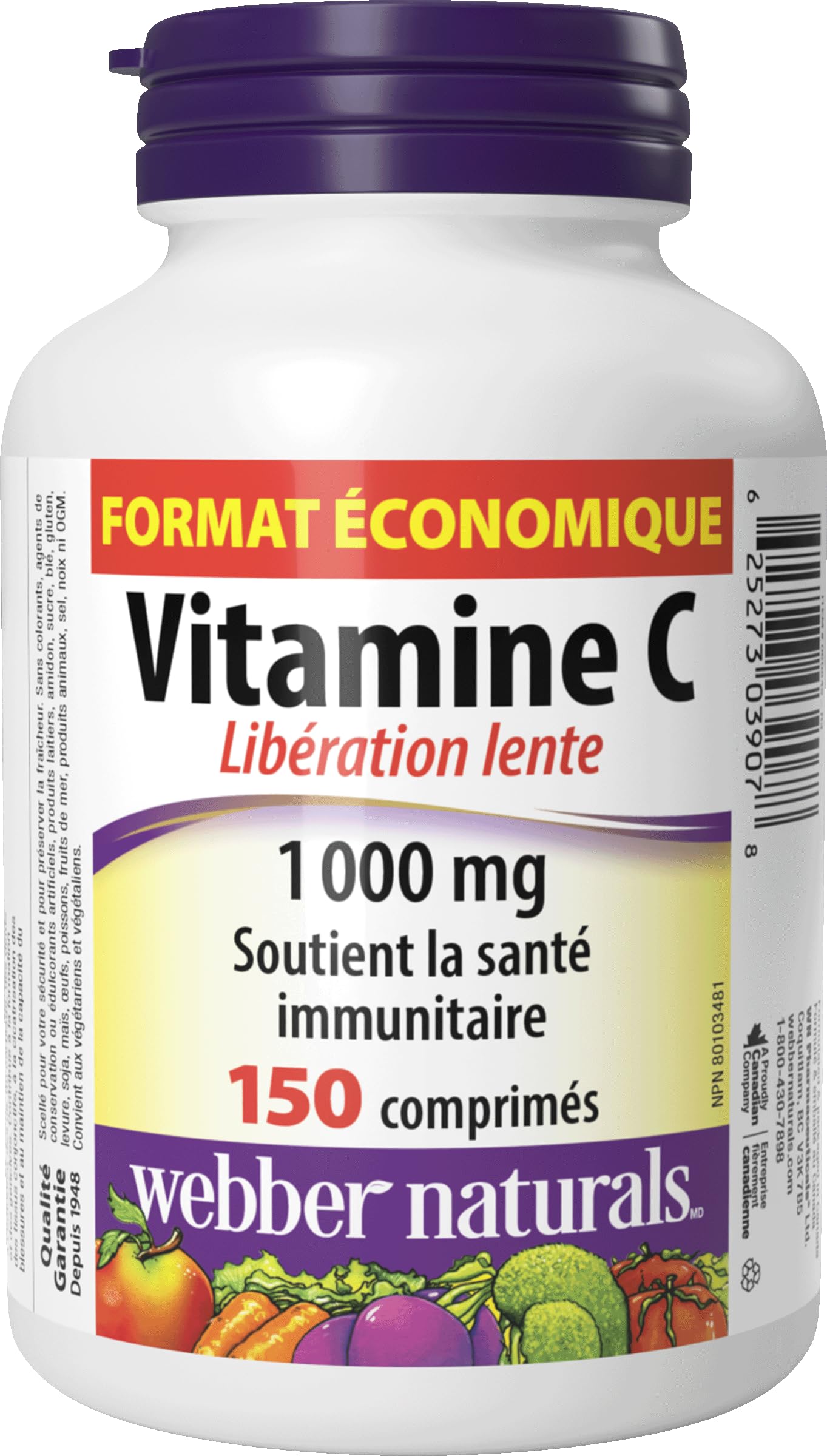 Webber Naturals Webber Naturals Vitamin C Timed Release 1000 mg, 150 Tablets, For Bones, Teeth, Immune and Antioxidant Health in use