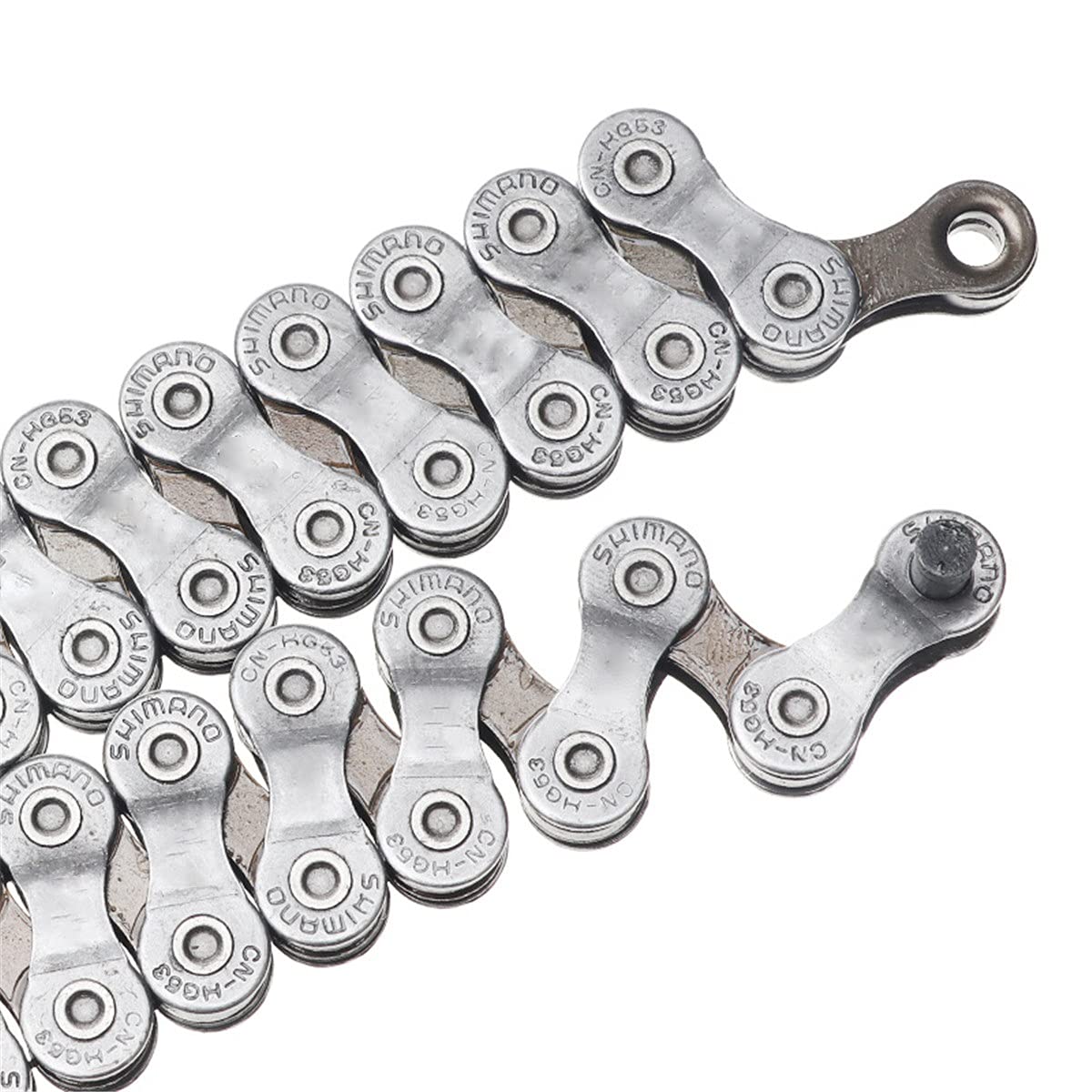 BAtlam Fahrradkette 9-Fach Fahrradkette 112 Glieder Kettenglieder Mountainbike Fixed Gear Kette MTB BMX Fahrrad (Color : Silver, Size : 9S) (Silver 9S)