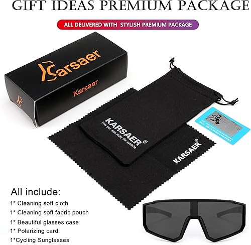 Miniatura 6 de Karsaer Visison - Gafas de sol polarizadas para ciclismo, equitación, deportes, hombres y mujeres, para Moutain Baseball MTB