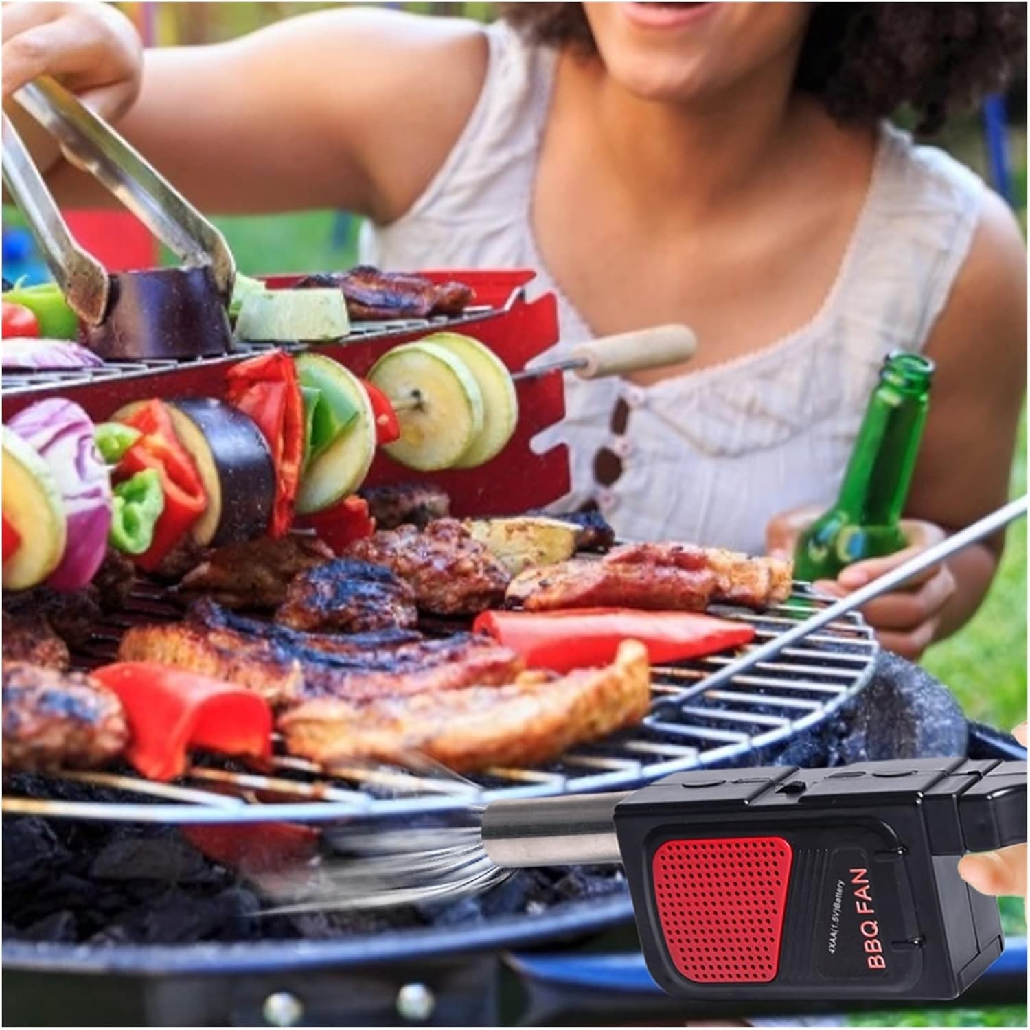 Centrifugal Air Blower, Air Blower Ventilator Handheld Electric BBQ Fan for Small Inflatables and Bounce Houses for Outdoor Barbecues Fire Bellow, Camping Cooking