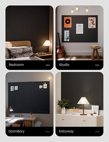 Miniatura 6 de Tablero de anuncios grande de fieltro, 48 x 36 pulgadas, alternativa al corcho, paquete de 12, 70 lengüetas adhesivas removibles, panel para pared,