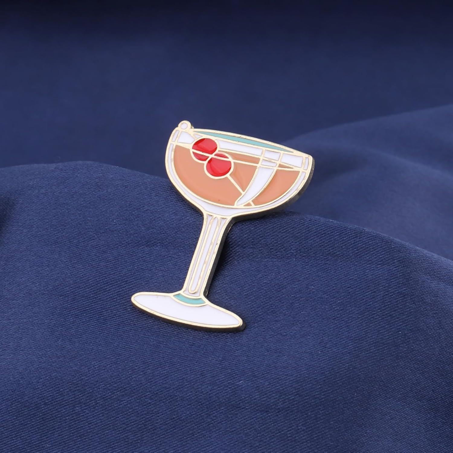 BLEOUK Italian Cocktail Pin Summer Cocktail Brooch Drink Lover Gift Orange Wine Cocktail Jewelry - Image 5