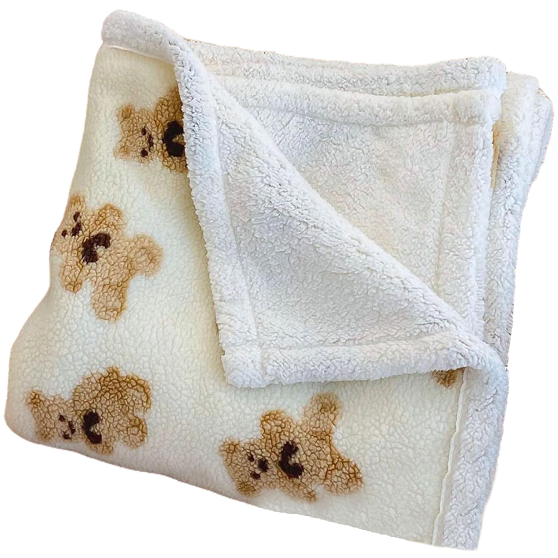 Teddy Bear Blanket: 28x39 Inch Cozy Warm Thick Reversible Throw Blanket Cute Bear for Sofa Bed Couch