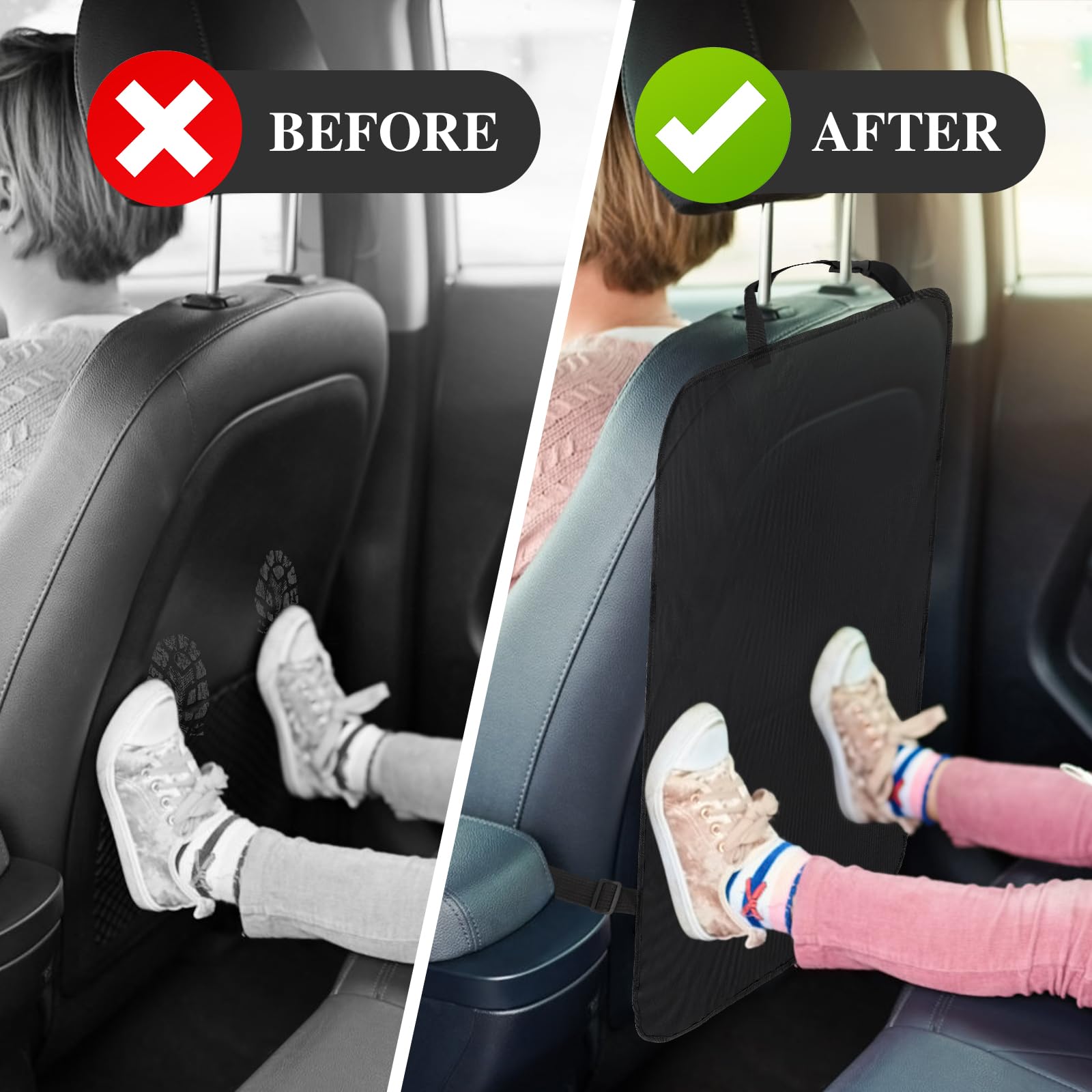 Protecteur Siège Arrière Voiture 2 Pièces Oxford - Compatible ISOFIX + Organisateur Enfant