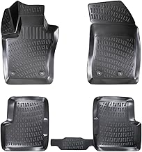 ASC Tappetini Auto Compatibili con Fiat 500X Cross-Lounge-Sport 2014-2024, Gomma a Vaschetta, Protezione Poggiapiedi, Bottoni per Ancoraggio