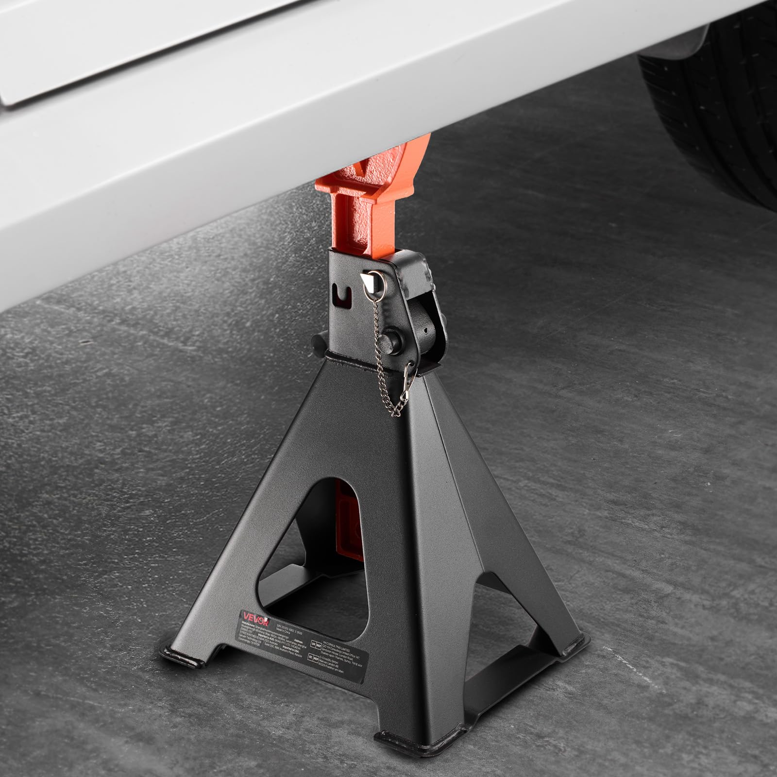 VEVOR Caballetes para Coches Capacidad de 6 t, Gatos Estabilizadores Altura Ajustable de 370-580 mm, de Acero Resistente con Doble Bloqueo para Levantar SUV, Camionetas, Automóviles, UTV/ATV, 1 Par