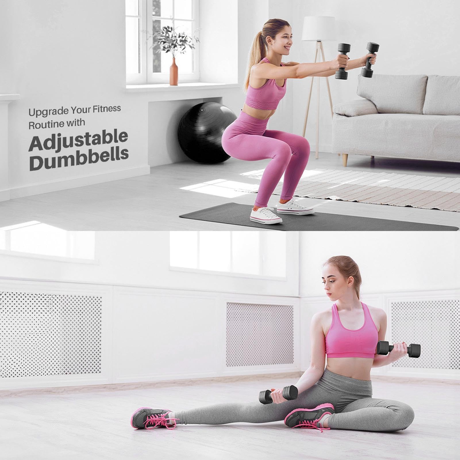 Pesas De Mano Para La Mujer Mancuernas De Ejercicio Y Fitness Portátiles Y | 2 Piezas Para Gimnasio en Casa Ejercicio Entrenamiento Completo Cuerpo Fuerza Resistencia y Pesas