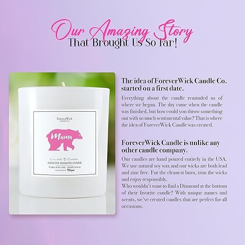 Miniatura 9 de Vela sorpresa Mama Bear con diamante en el interior, velas Foreverwick, velas de soja perfumadas, regalos para mujeres, cera de vela de aniversario,