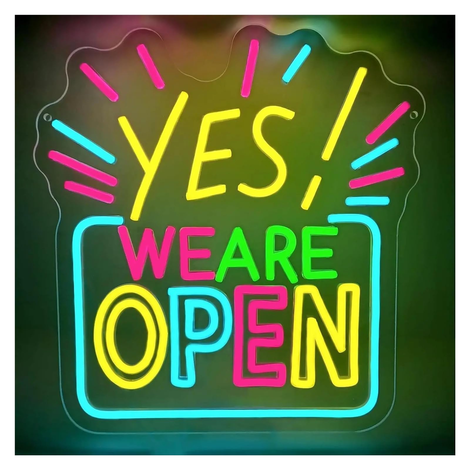 Luci al Neon Da Parete YES WE ARE OPEN Insegna al neon per vetrine di negozi Caffetteria Ristorante Bar Pubblicità aziendale 17.3x18.1in