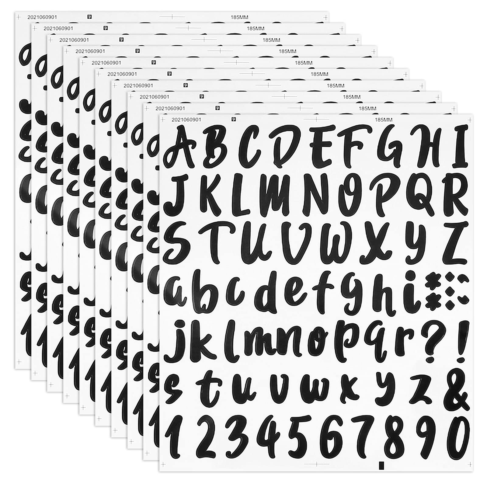 Buy fidget pencil 10 Sheet Alphabet Stickers Number Stickers, Black