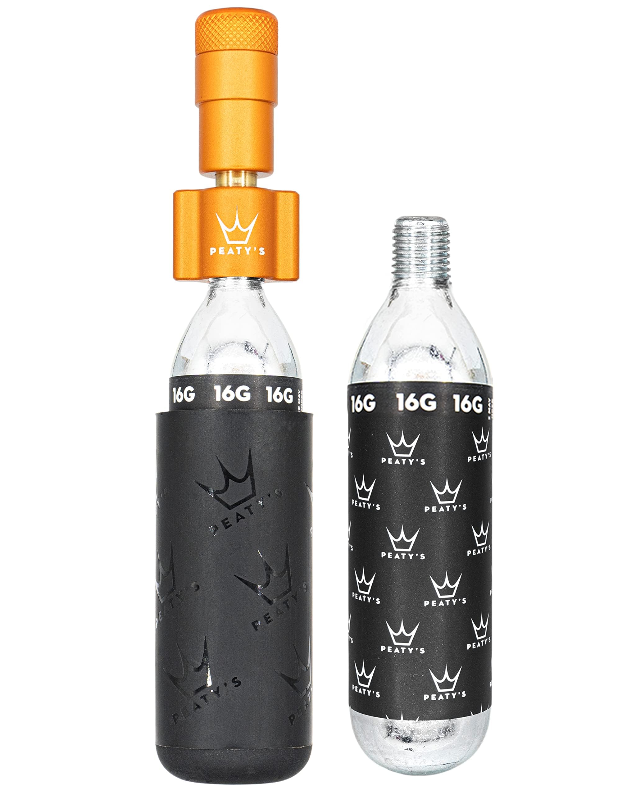 Peaty's Holeshot CO2 Tyre Inflator Kit - Road/Gravel 2 x 16g, Mango