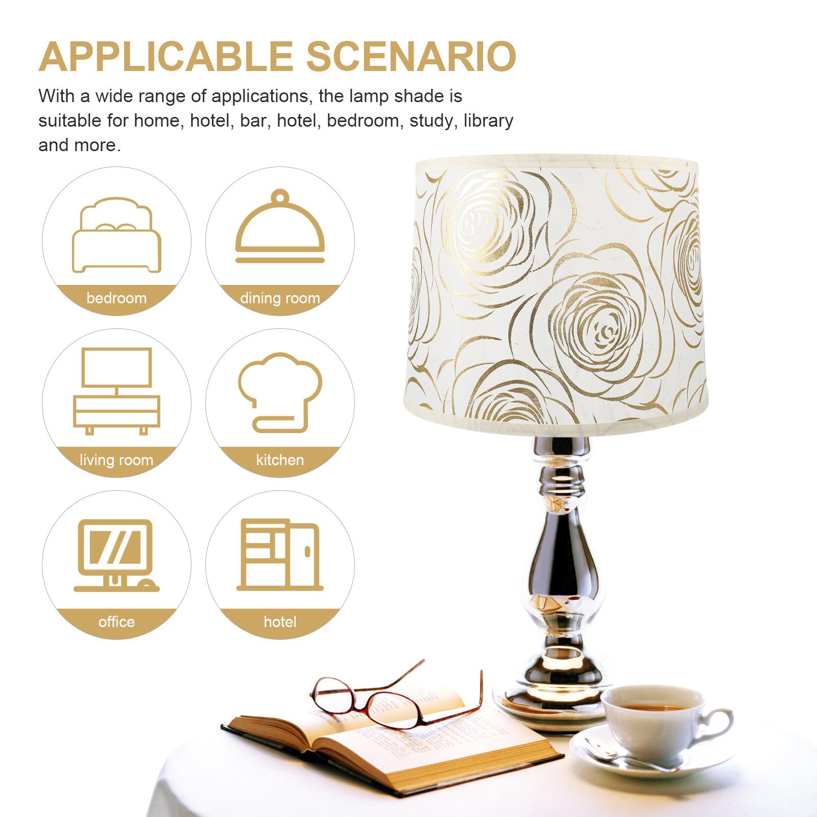 Pantalla de Lámpara Simple de Gasa y Hierro para Mesa y Pie | Pantalla de Luces, Pequeña Cubierta de Luz, Suministro de Lámpara, Sombra Clara, Decoracion Verano