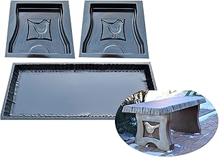 SvitMolds DIY Set 3 pcs Concrete Mold Bench Garden Benches Top Bench Long 40" 2 pcs Legs Outdoor Patio Patio, Garden, Lawn Model B04