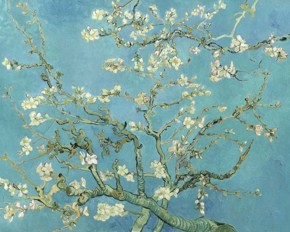 Karmakara Fine Art Print on Canvas - Almond Blossoms 1890 Wall Art Printing Framed Ready To Hang Vincent Van Gogh Wall Home Décor Wall Painting for Living Room, Bedroom, Drawing Room Art 29 x 23