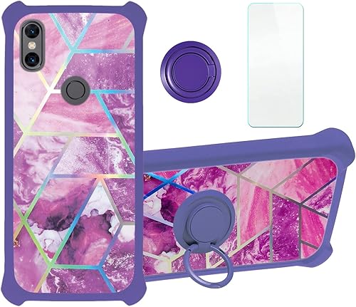 Case for Xiaomi Mi Mix 3 5g Case Compatible with Xiaomi Mi Mix 3 5g Phone Case Cover with Tempered Glass Screen ProtectorPC + TPU 2 in 1Ring Support