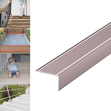 LIYI929GP Stair Edge Protector Stair Nosing 90cm, Metal Strip Threshold Strip, Non-Slip Stair Edge Trim Edging Trim Carpet Edge Trim, Stair Edging Tread Strips for Indoor Outdoor Stair Steps Corners