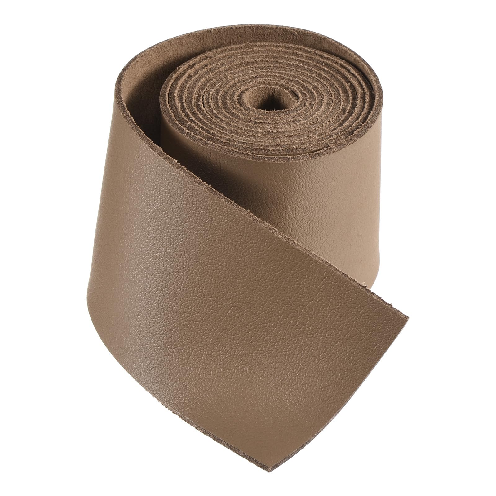 DMiotech Light Brown Faux Leather Strap 1.6 Inch Wide 39 Inch Long Flat Leather Belt Strip 1.3mm Thick Single Sided Cord for Arts Craft DIY Traction Ropes