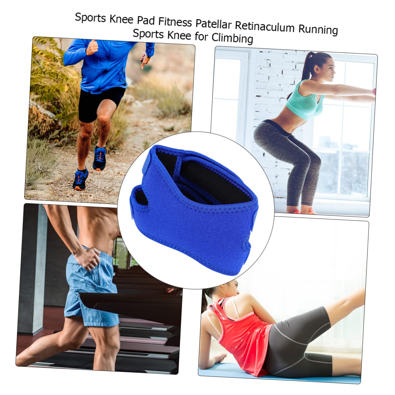 Gatuida 3pcs Patella Stabilizing Knee Brace Adjustable Patella Strap for Breathable Sweat-absorbent