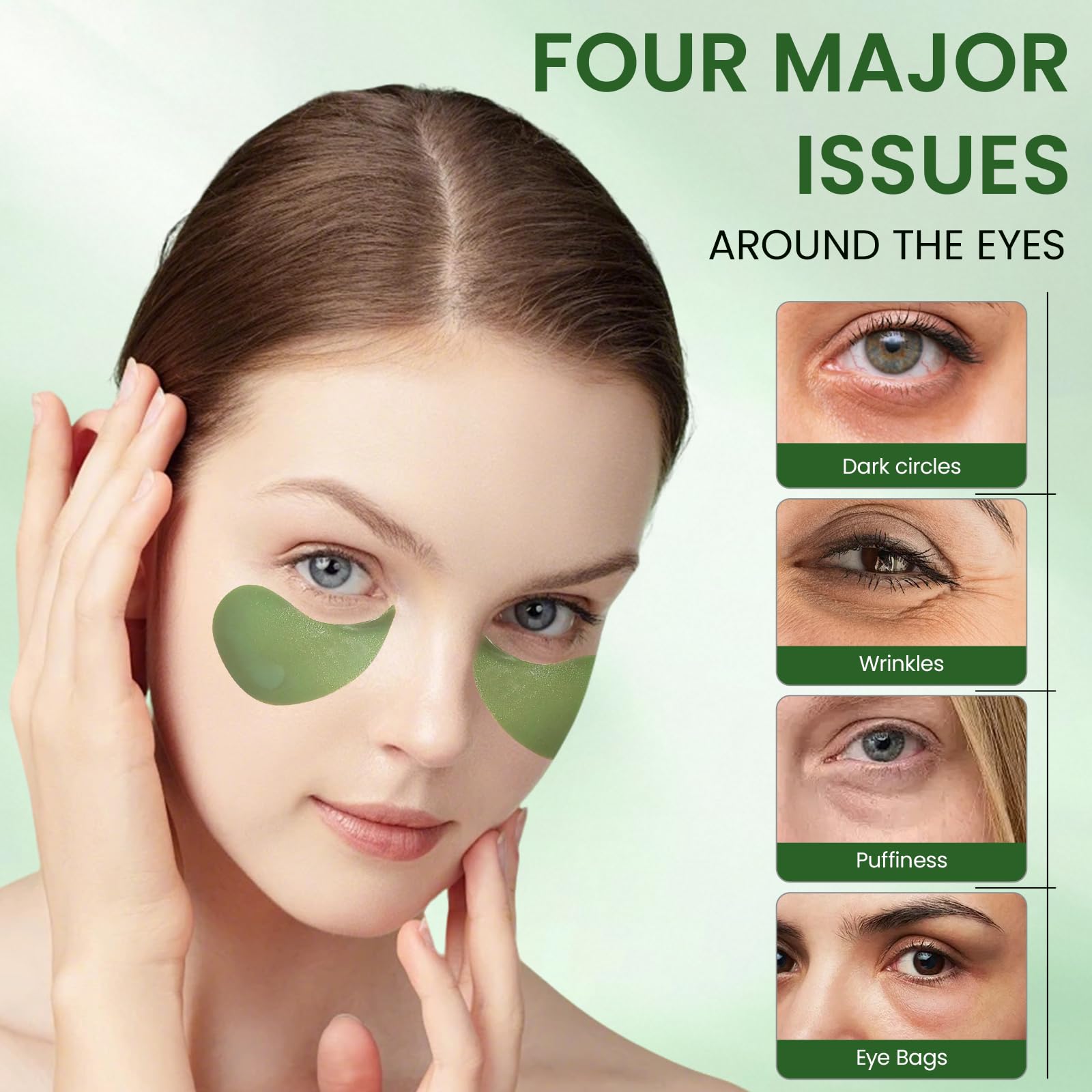 60 Pezzi Patch Occhi al Collagene e Aloe Vera, Maschera Rimuovi Occhiaie e Borse, Gonfiore, Riduce Rughe e Linee Sottili, Idratante e Rassodante Contorno Occhi, Anti-Età Donna e Uomo