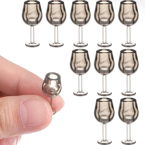 Miniatura 2 de Toddmomy Copas de muñeca mini de vino, 10 piezas de copas de vino en miniatura para casa de muñecas 1 12 para niños, juguetes de cocina, accesorios