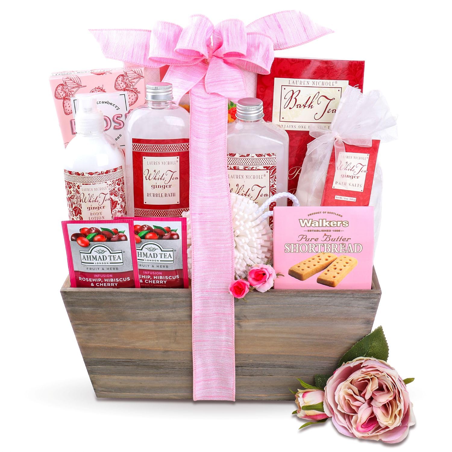 Alder Creek Gift Baskets Tea & Tranquility Spa Gift Basket Tea Gift Set, Self-Care Relaxation Gift, Birthday, Mother's Day, Christmas, Gift for Wife