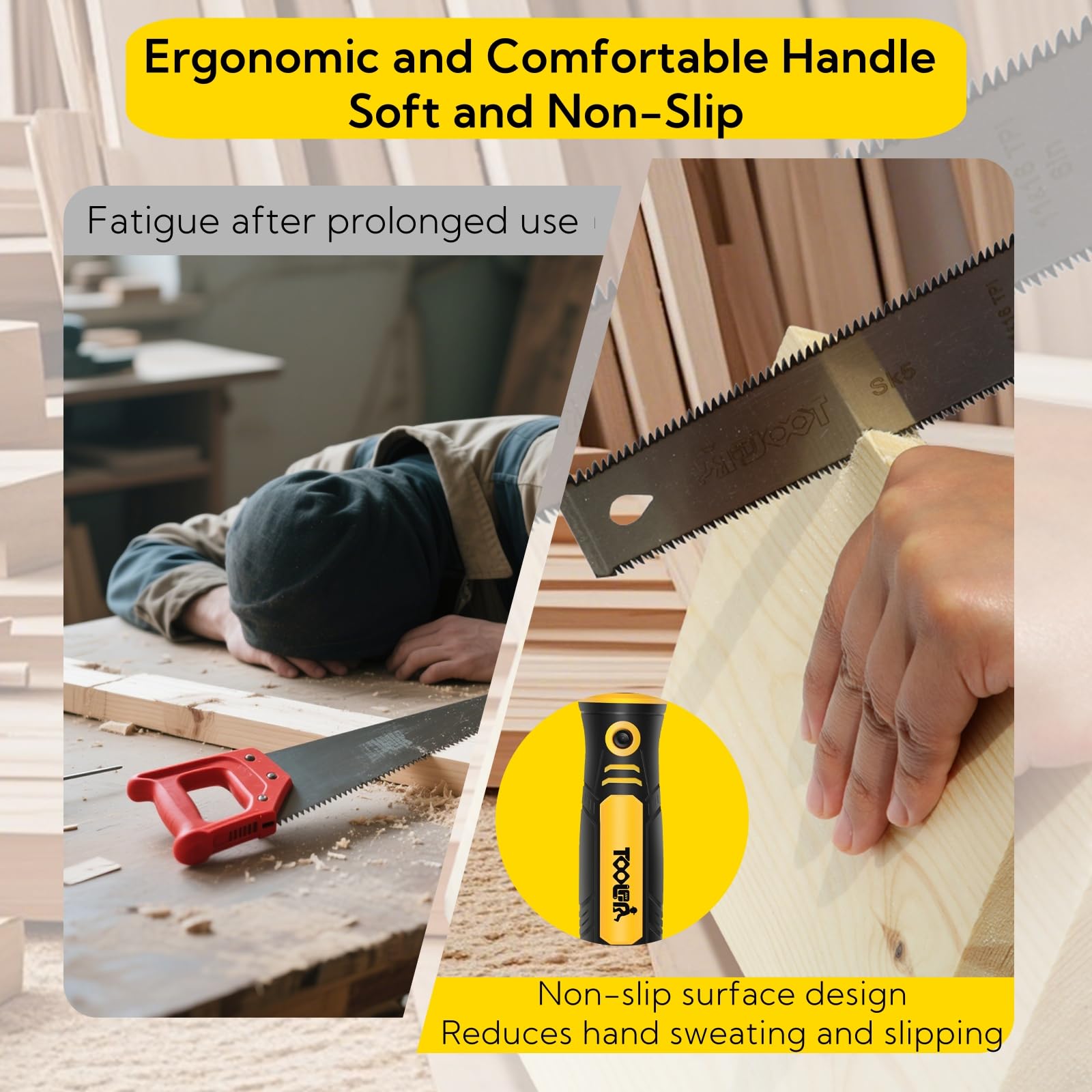 Magicbox 5 in 1 Japanese Pull Saw with 4 Blades (150mm/250mm), Double Edge Multi-Purpose Pro Hand Saw for Drywall Wood - Image 4