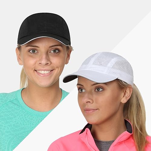Miniatura 2 de TrailHeads Gorra deportiva de malla ligera y de secado rápido para mujer, con ribete reflectante